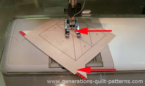 Stitch the second side triangle into place