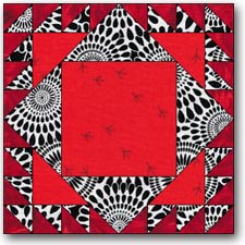 A Duck and Ducklings quilt block variation A Duck and Ducklings quilt block variation