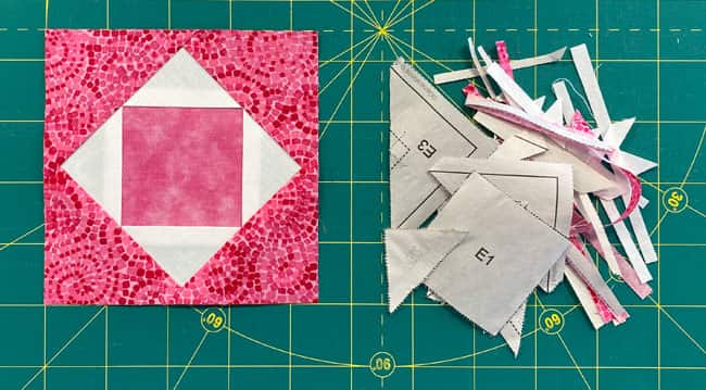 The finished Economy quilt block The finished Economy quilt block