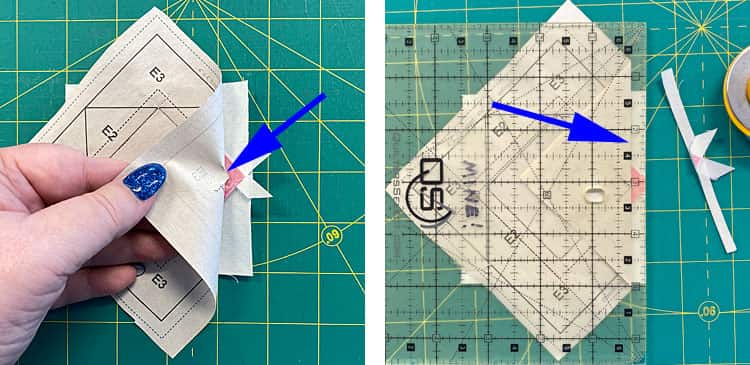 Trimming the E2s to establish the next placement lines Trimming the E2s to establish the next placement lines