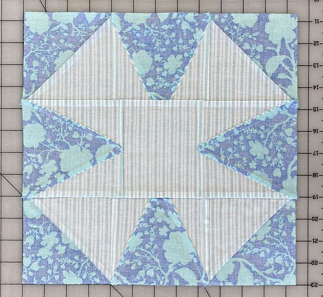 The back of the sample Eight Pointed Star block The back of the sample Eight Pointed Star block