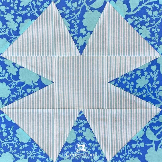 Eight Pointed Star quilt block tutorial in 5 sizes