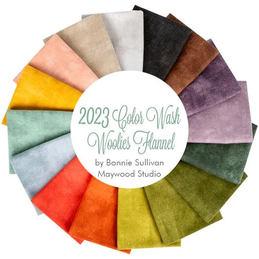 2023 Color Wash Woolies Flannel fabric collection by Bonnie Sullivan for Maywood Studio