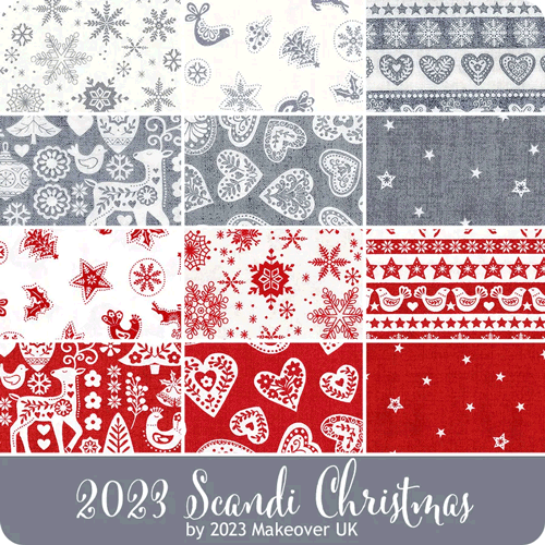 2023 Scandi Christmas fabric collection by Makower UK for Andover Fabrics