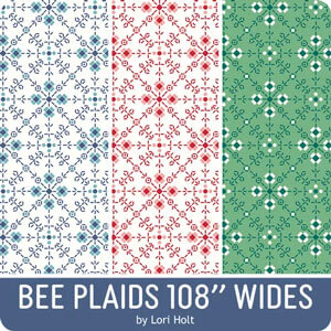 Bee Plaids 108" wide backing by Lori Holt for Riley Blake
