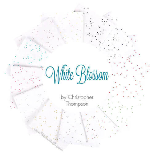 Blossom on White fabric collection by  for Riley Blake