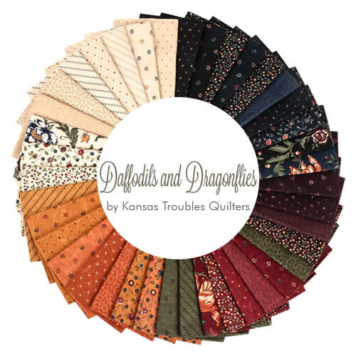 Daffodils and Dragonflies fabric collection by Kansas Troubles Quilters for Moda