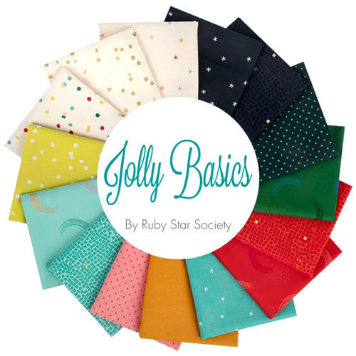 Jolly Basics fabric collection by Alexia Abegg, Kimberly Kight, Melody Miller, Rashida Coleman-Hale, Sarah Watts for Ruby Star Society