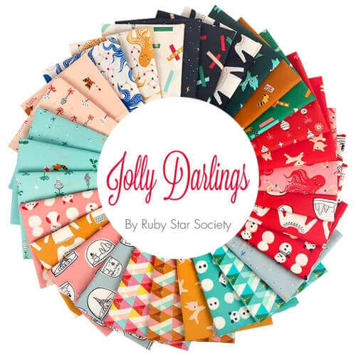 Jolly Darlings fabric collection by Alexia Abegg, Kimberly Kight, Melody Miller, Rashida Coleman-Hale, Sarah Watts for Ruby Star Society