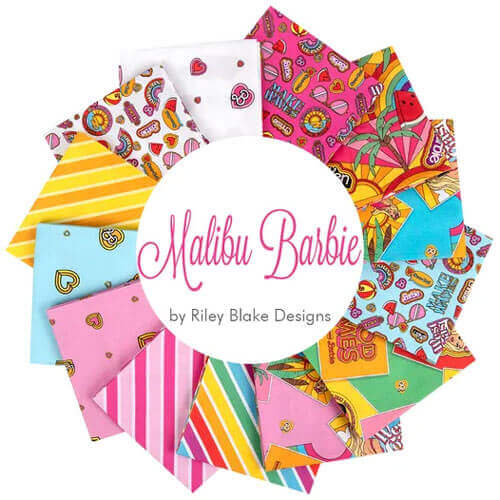 Malibu Barbie fabric collection for Riley Blake