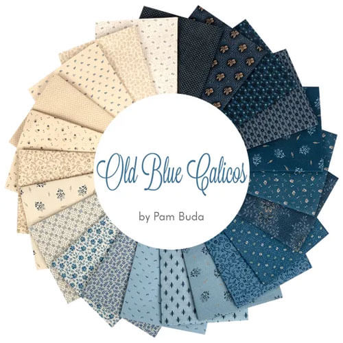 Old Blue Calicos fabric collection by Pam Buda for Marcus