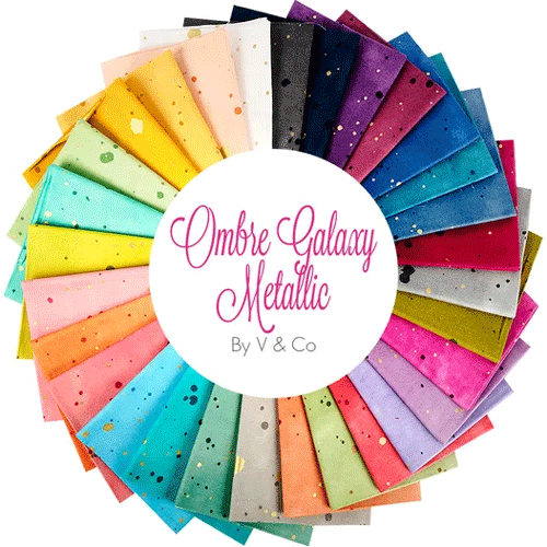 Ombre Galaxy Metallic fabric collection by V and Co. for Moda