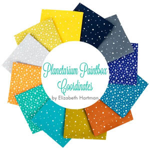 Planetarium Paintbox Coordinates fabric collection by Elizabeth Hartman for Robert Kaufman