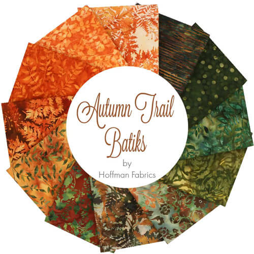 Autumn Trail Batiks fabric collection by Hoffman Fabrics