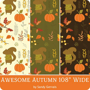 Awesome Autumn 108" Wide Backing fabric collection by Sandy Gervais for Riley Blake