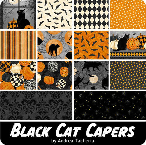 Black Cat Capers fabric line by Andrea Tachiera for Northcott Fabrics