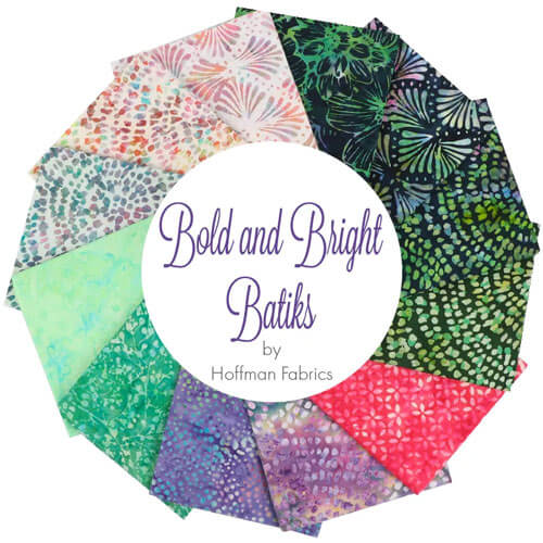 Bold and Bright Batiks fabric collection by Hoffman Fabrics
