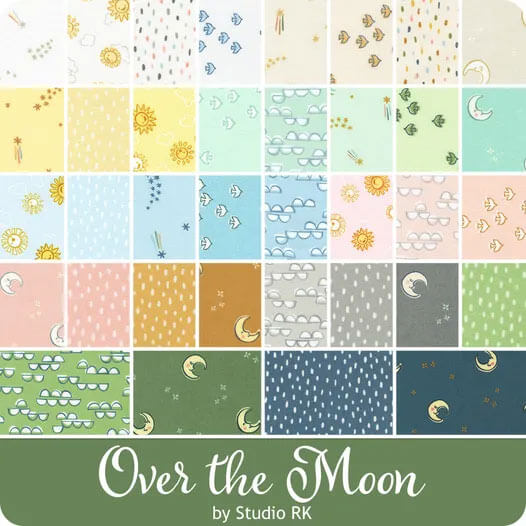 Cozy Cotton Flannel Over the Moon fabric collection by Studio RK for Robert Kaufman
