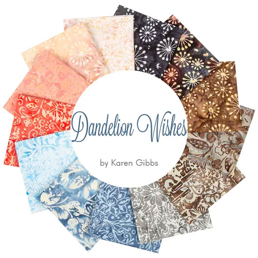 Dandelion Wishes Batiks fabric collection by Karen Gibbs for Banyan Batiks