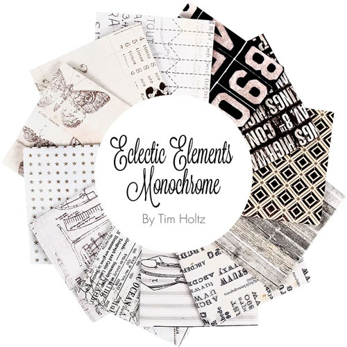 Eclectic Elements Monochrome by Tim Holtz for Free Spirit Fabrics