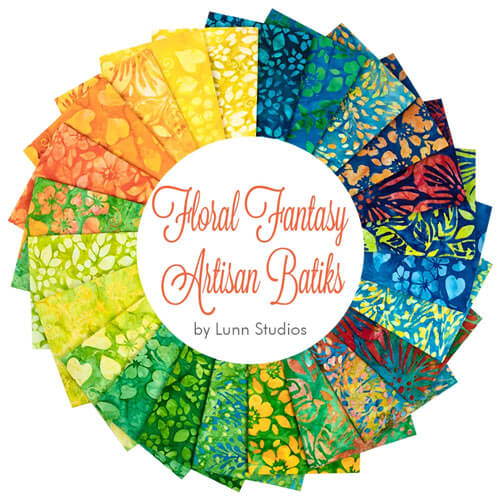 Floral Fantasy Artisan Batiks fabric collection by Lunn Studios for Robert Kaufman
