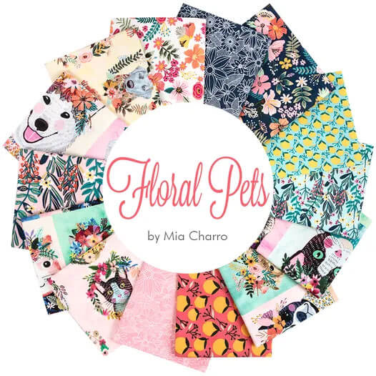 Floral Pets fabric collection by Mia Charro for Free Spirit