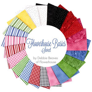 Flowerhouse Basics Sweet FQ bundle collection by Debbie Beaves for Robert Kaufman