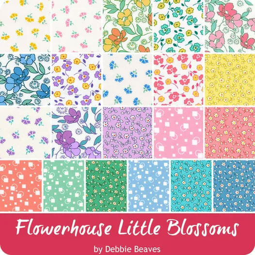 Flowerhouse Little Blossoms fabric collection by Debbie Beaves for Robert Kaufman