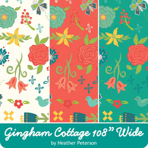 Gingham Cottage 108" wide fabric collection by Heather Peterson for Riley Blake