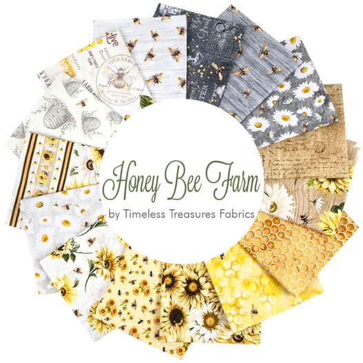 Timeless Treasures Fabrics Honey Bee Farm Honey Comb Honey