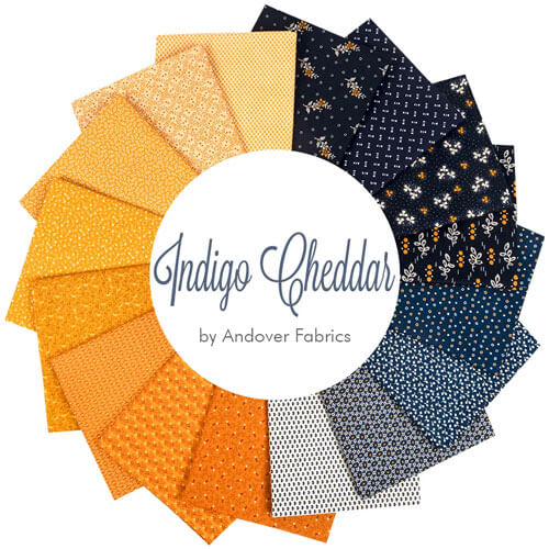 Indigo Cheddar fabric collection by  for Andover