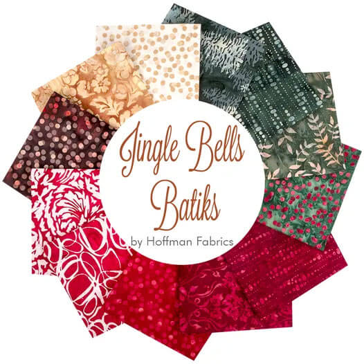 Jingle Bells Batiks fabric collection by Hoffman Fabrics