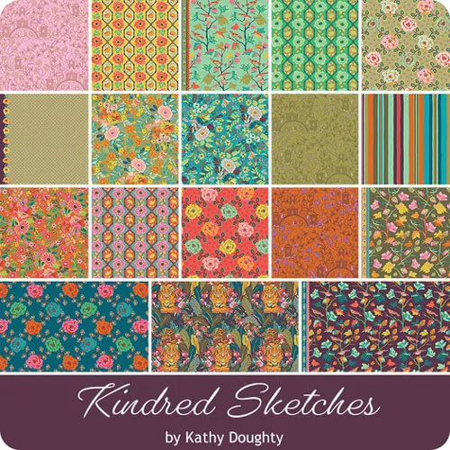 Kindred Sketches fabric collection by Kathy Doughty for Figo Fabrics