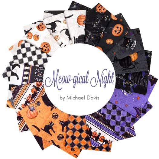 Meow-gical Night fabric collection by Michael Davis for Wilmington