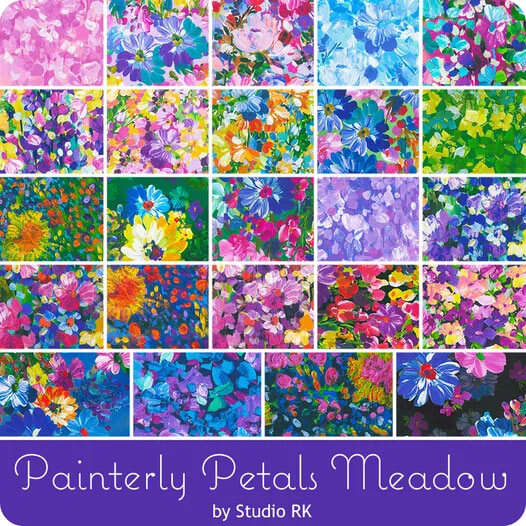 Painterly Petals Meadow fabric collection by Studio RK for Robert Kaufman