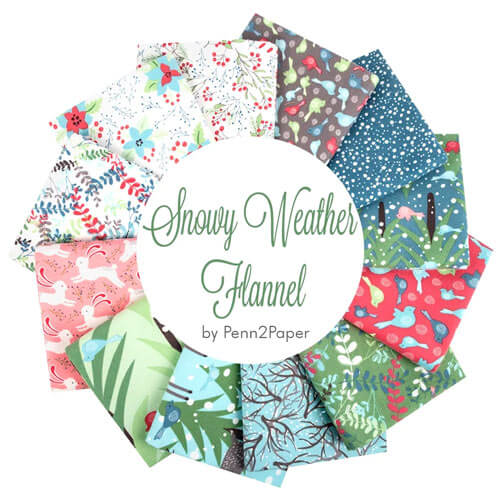Snowy Weather Flannel fabric collection by Penn2Paper for Free Spirit