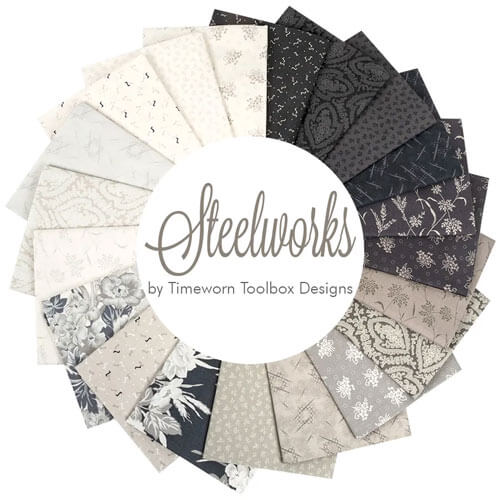Steelworks fabric collection by Timeworn Toolbox Designs for Marcus Fabrics
