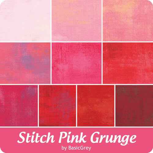 Stitch Pink Grunge<br>BasicGrey<br>Moda<br>Curated by Fat Quarter Shop