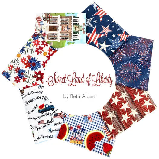 Sweet Land of Liberty fabric collection by Beth Albert for 3 Wishes Fabric