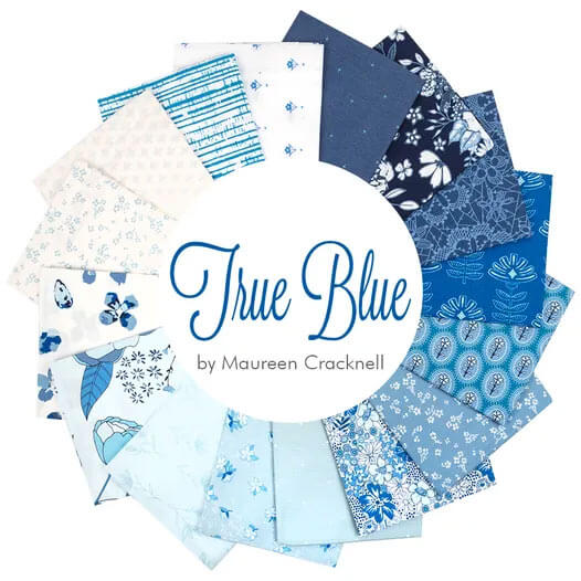 True Blue fabric collection by Maureen Cracknell for Art Gallery Fabrics