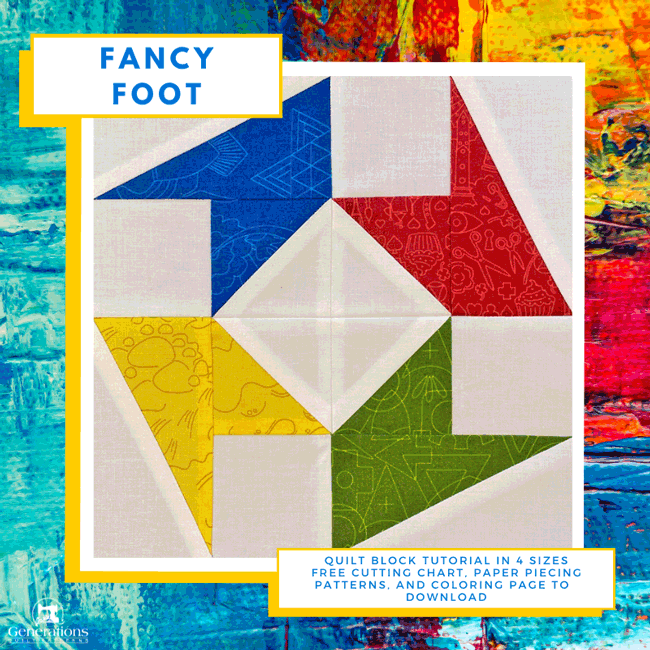 The Fancy Foot quilt block tutorial starts here