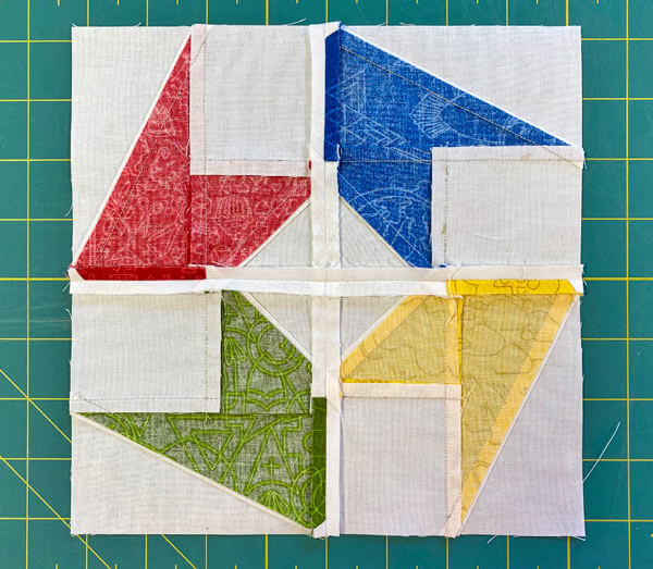 The backside of the finished Fancy Foot block The backside of the finished Fancy Foot block