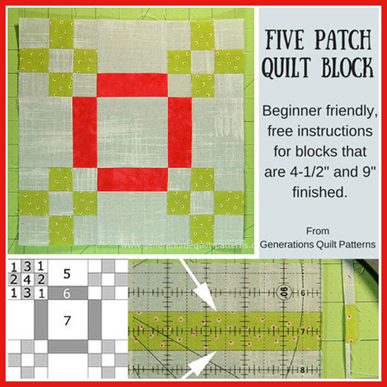 Five Patch quilt bock tutorial Five Patch quilt bock tutorial