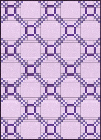 Five Patch quilt design, straight set with alternate blocks