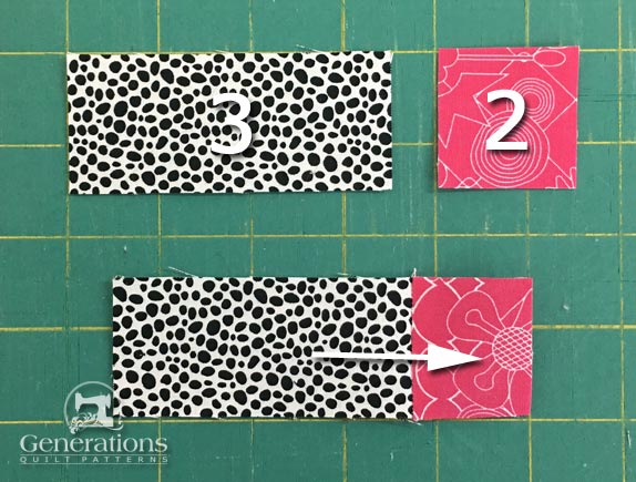 Sew a #2 to a #3 Sew a #2 to a #3