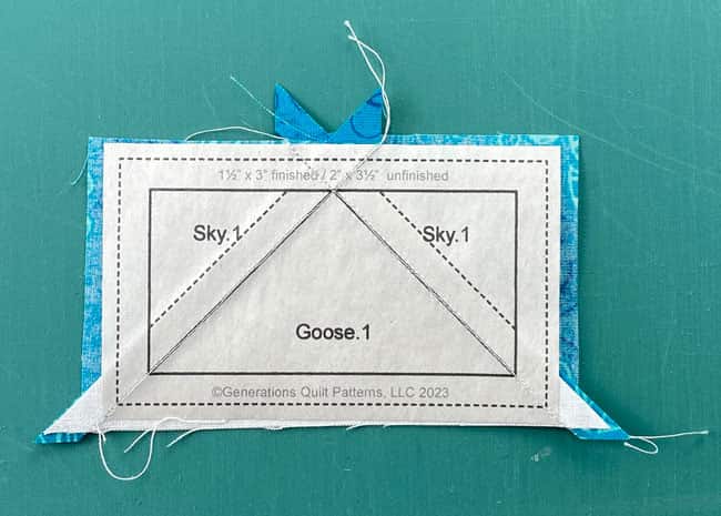 After stitching the second Sky from the pattern side After stitching the second Sky from the pattern side