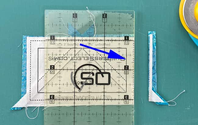 Trim with your rotary ruler Trim the first side with your rotary ruler
