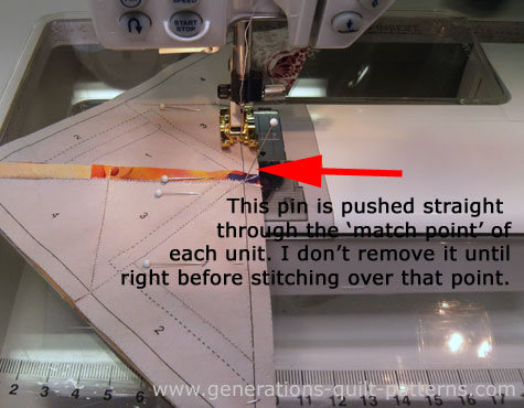 Stitch the final seam in the Flying Kite quilt block