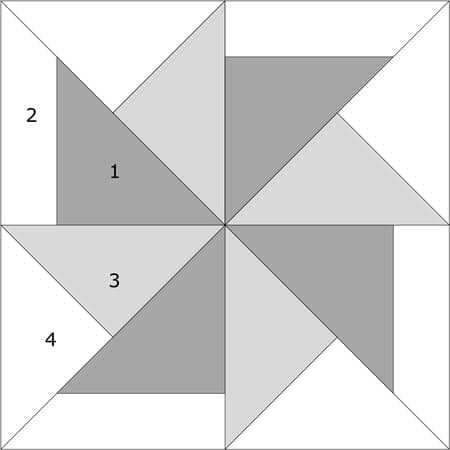 Flying Kite patchwork design from the fabric side