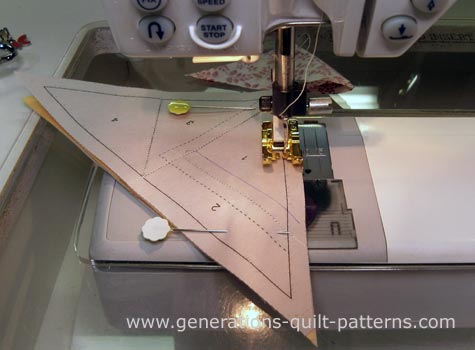 Pin and stitch two completed units together